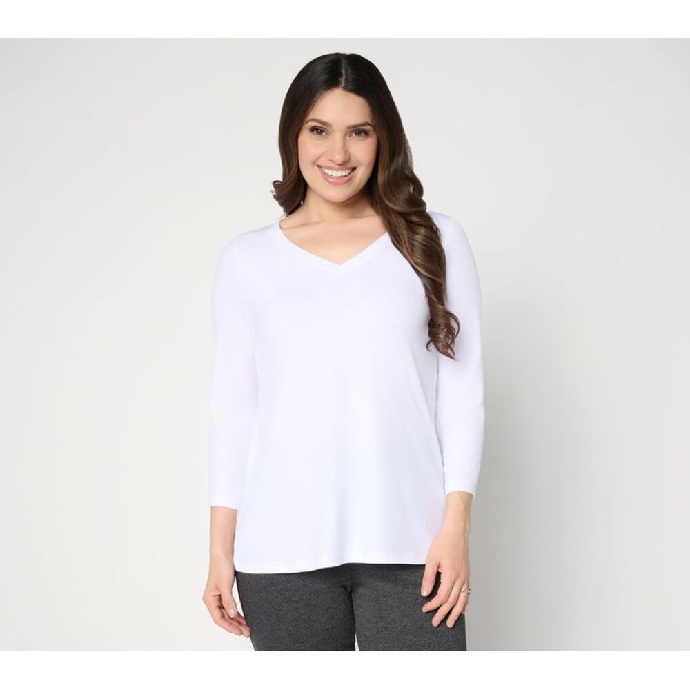 Susan Graver Women's Top Sz XL Make Your Selection: Essentials White